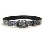PENDRA Iriselle Leather Black Floral Luxury Belt
