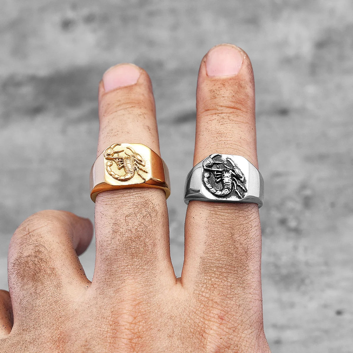 PENDRA Poisonous Scorpion Couple Steel Ring