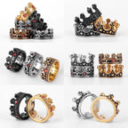 PENDRA Royal Crown Rhinestone Steel Ring
