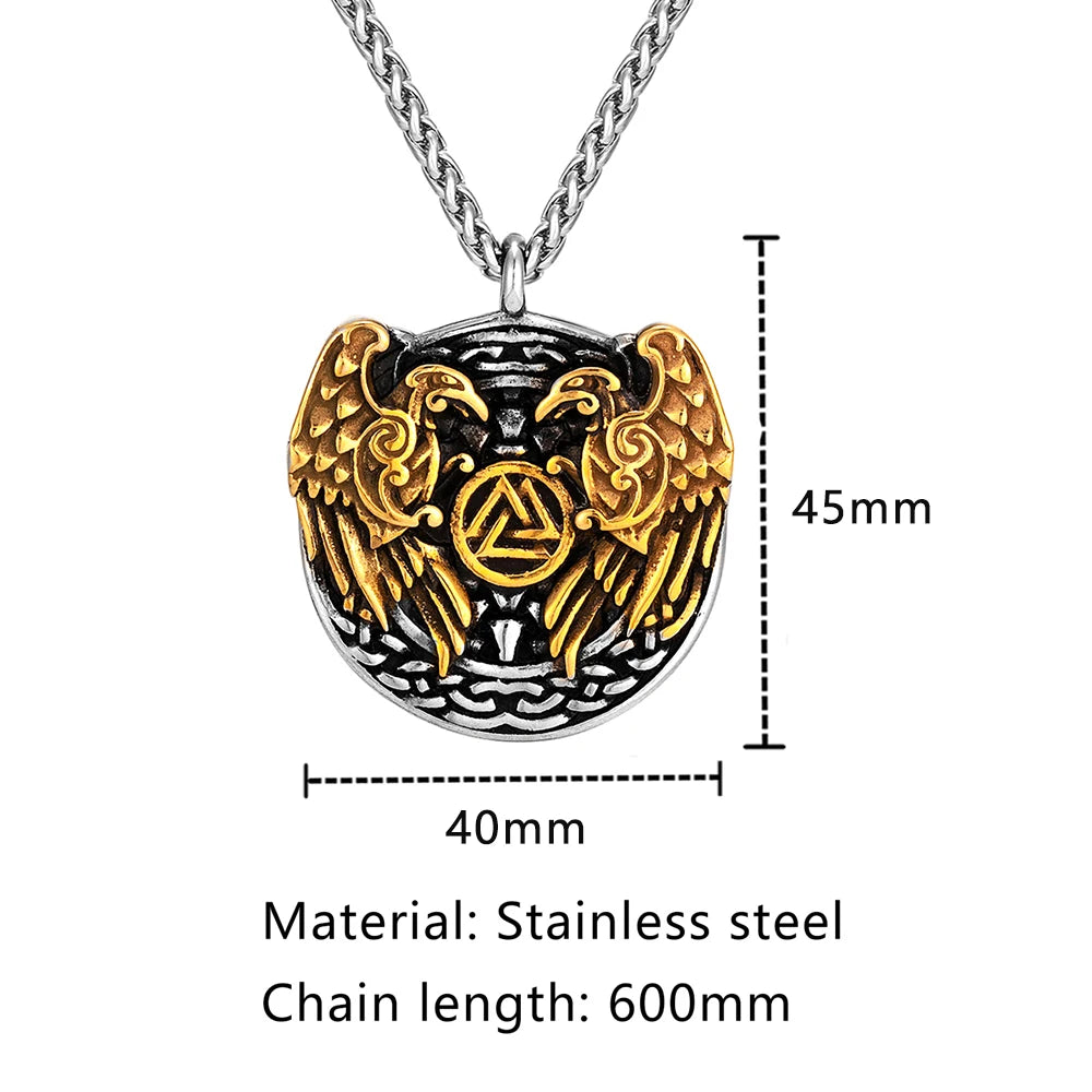 PENDRA Crow Rune Punk Necklace