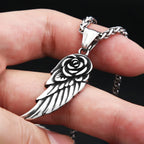 PENDRA Roseangel Gothic Rose Angel Wing Necklace