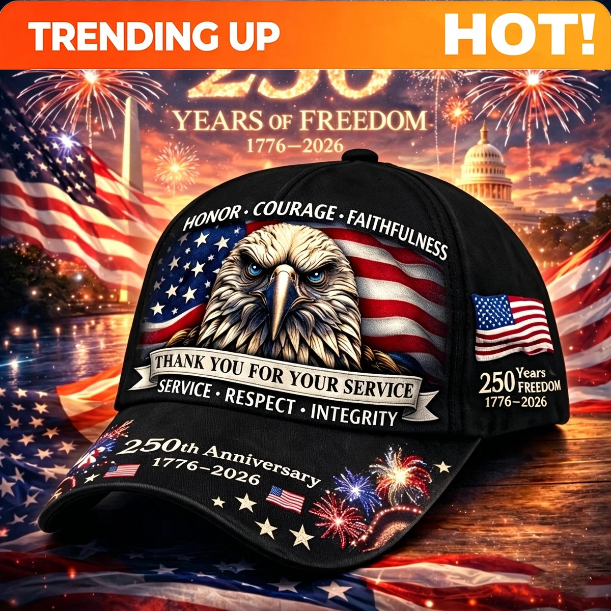 PENDRA Patriotic Usa 250th Hat