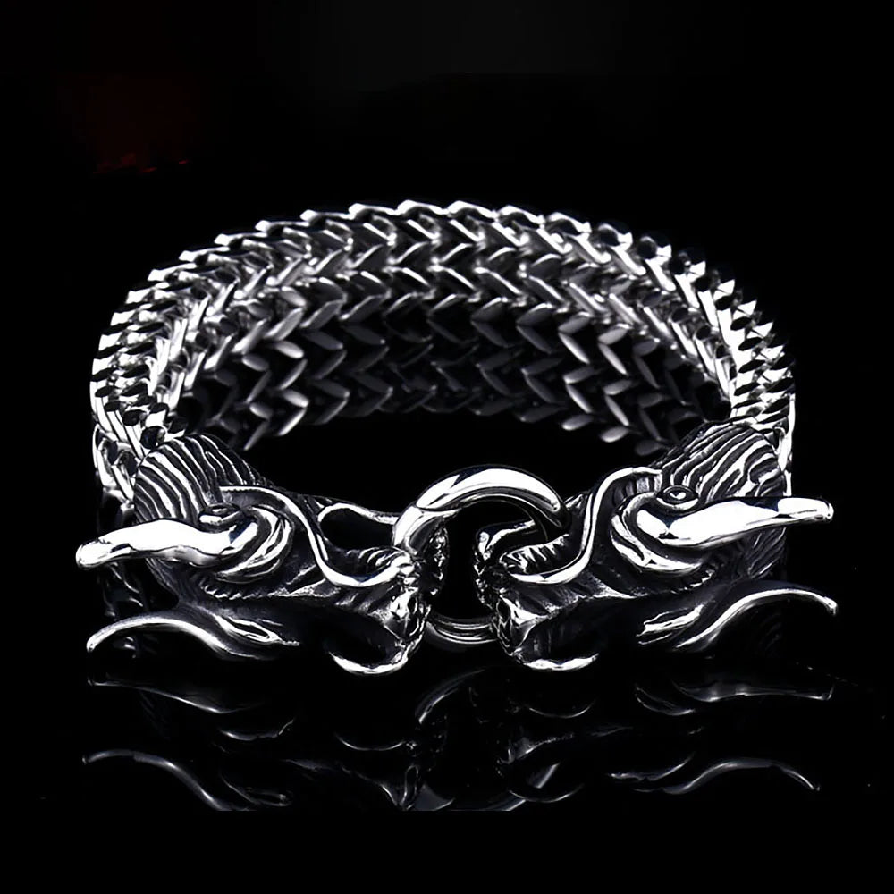 PENDRA Wolfcrest Stainless Steel Animal Cuff Bracelet