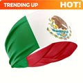 1pc Mexican Flag Sweat Absorbent Headband for Yoga & Running - Unisex Sports Hairband with Vibrant Green, White & Red Stripes an