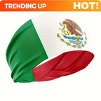 1pc Mexican Flag Sweat Absorbent Headband for Yoga & Running - Unisex Sports Hairband with Vibrant Green, White & Red Stripes an