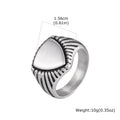 Vintage Shield Signet Ring for Men Boys,Retro Grey Stainless Steel Ring,Punk Statement Ring Gift for Father Son Husband BBF