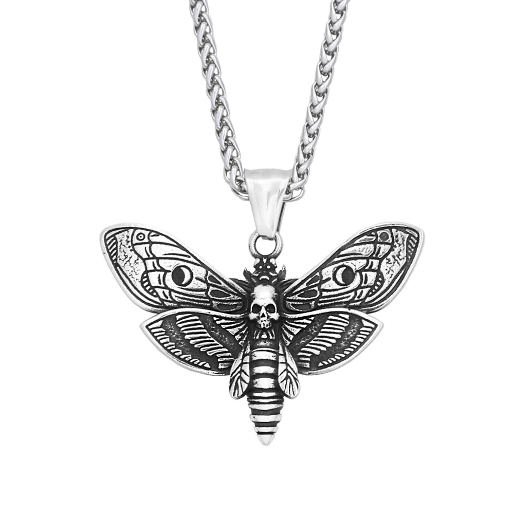 PENDRA Deathmoth Gothic Death Head Moth Necklace