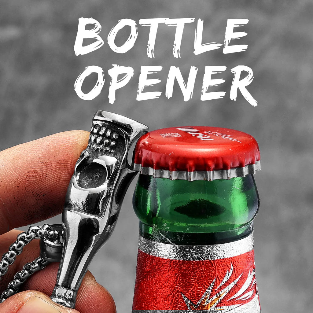 PENDRA Beer Bottle Opener Steel Necklace