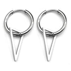 Stainless Steel Triangle Geometry Hoop Earrings For Men Women Gothic Pop Silver Color Hip hop Drop Earring Punk Party Jewelry