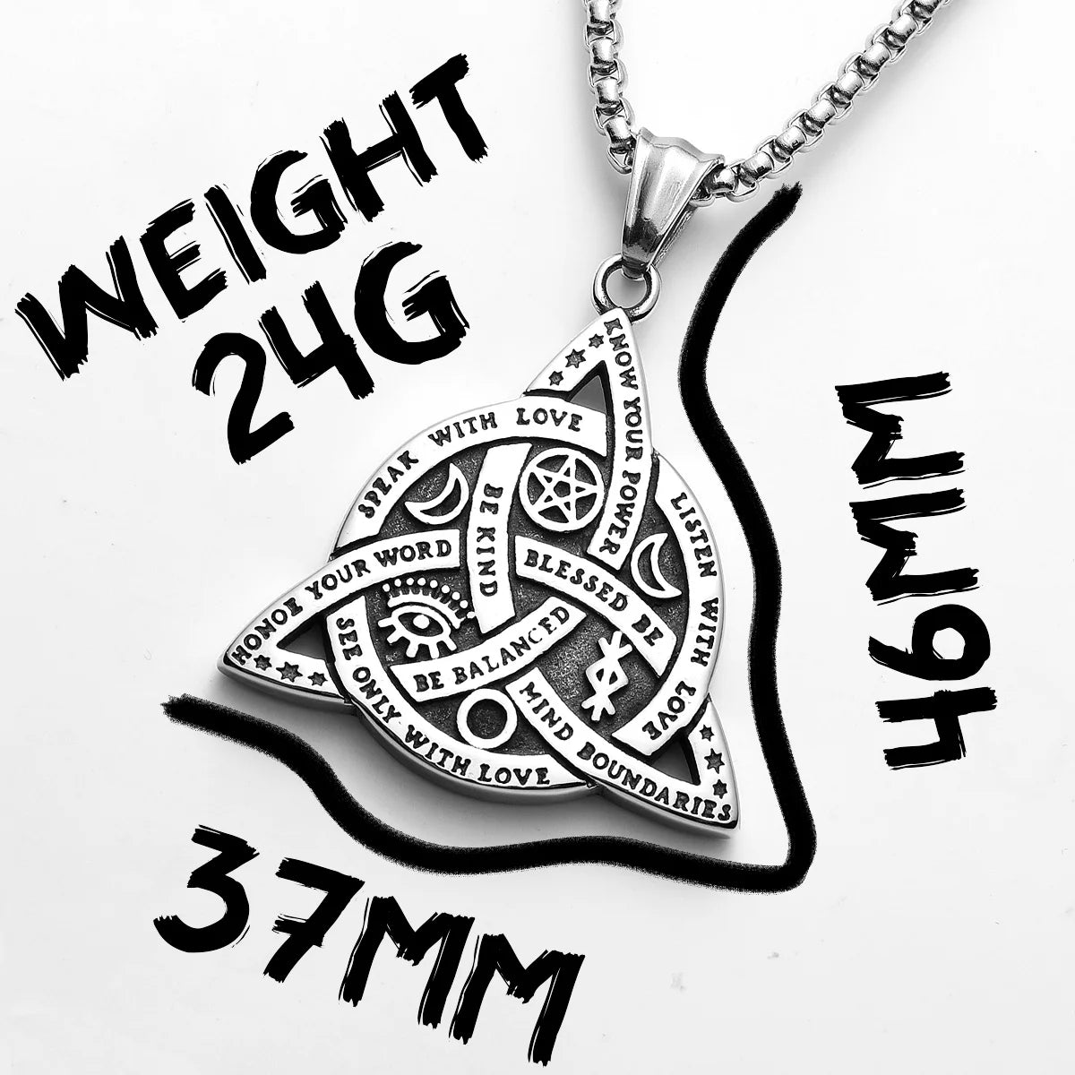 Simple Celtic Knot Amulets Men Necklaces Stainless Steel Pendant Chain Women Punk Fashion Jewelry Accessories Gifts Wholesale