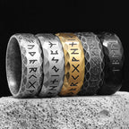 PENDRA Nordic Vikings Runes Steel Ring