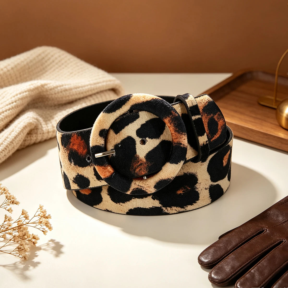 PENDRA Orlalia Leopard Print Western Boho Belt