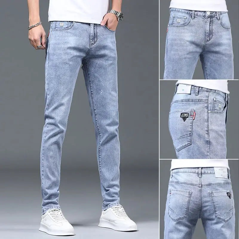 Luxury Summer Designer Korean Classic Streetwear Cowboy Pants for Men Fashionable and Comfortable Boyfriend Skinny Jeans Men