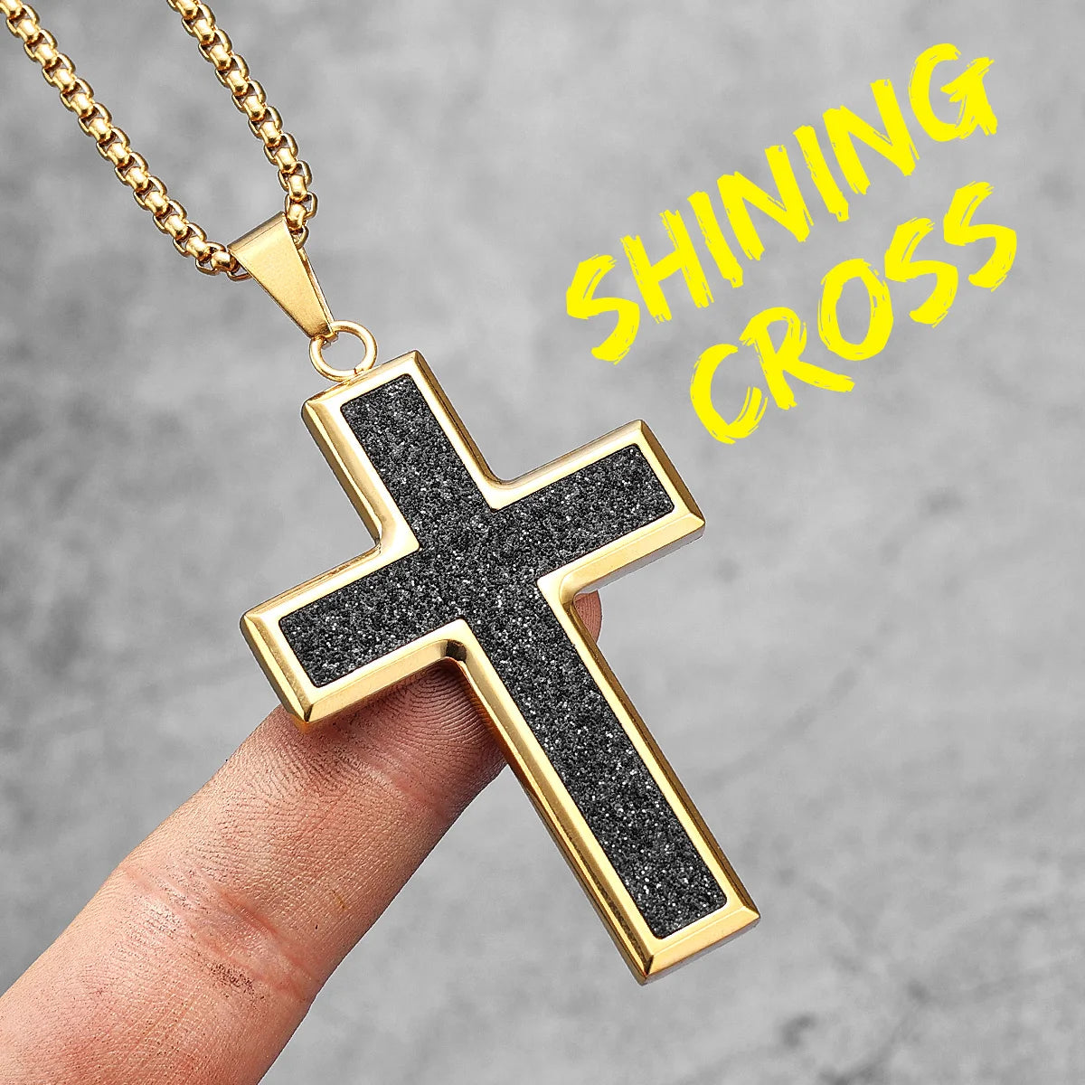 PENDRA Shining Cross Steel Necklace