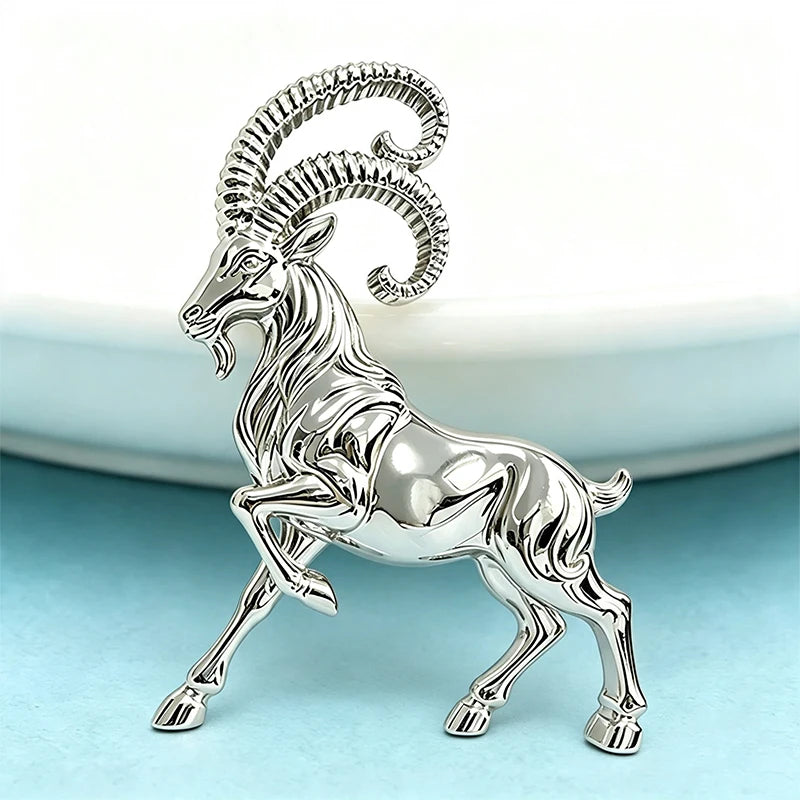 PENDRA Minimal Goat Polished Alloy Brooch