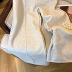 Old money style thick wide leg pants women autumn and winter Korean version solid color hanging feel straight leg pants