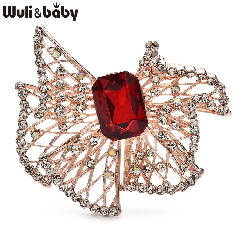 PENDRA Bellara Hollow Crystal Bowknot Brooch