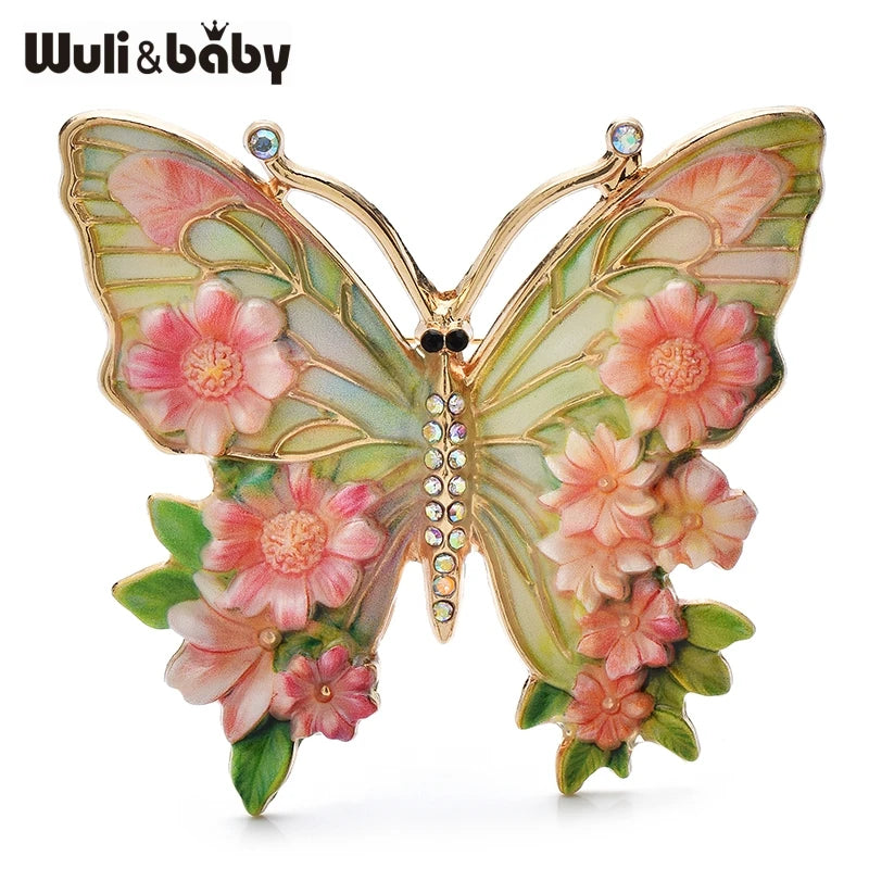 PENDRA Garden Butterfly Flower Brooch