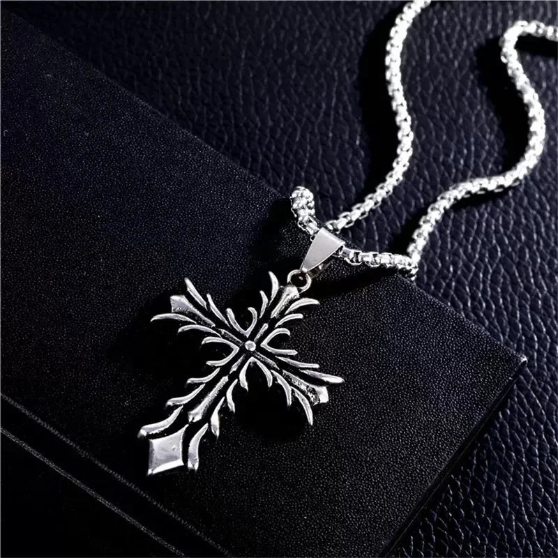 PENDRA Crossbrand Stainless Steel Pattern Cross Pendant