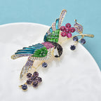 PENDRA Hummingara Full-Crystal Hummingbird Brooch
