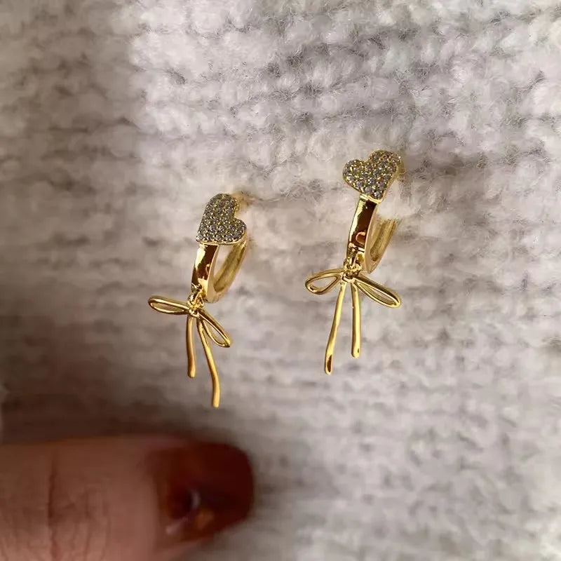 VENTFILLE 925 Sterling Silver Bow Knot Pearl Earring for Women Versatile Korean Design Gift Jewelry Dropshipping