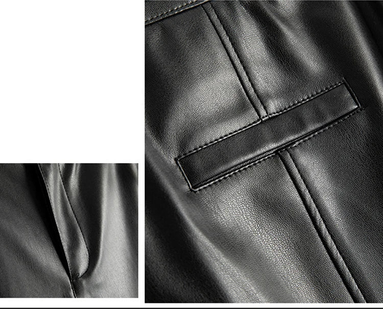 PENDRA Slim Straight High Waist PU Leather Pants