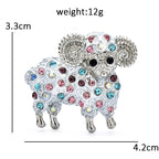 PENDRA Zodiacwool Multi-Color Rhinestone Goat Brooch