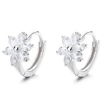925 Sterling Silver Vintage Earrings For Women Trendy Simple Flower CZ Earring Jewelry Prevent Allergy Party Accessories Gift