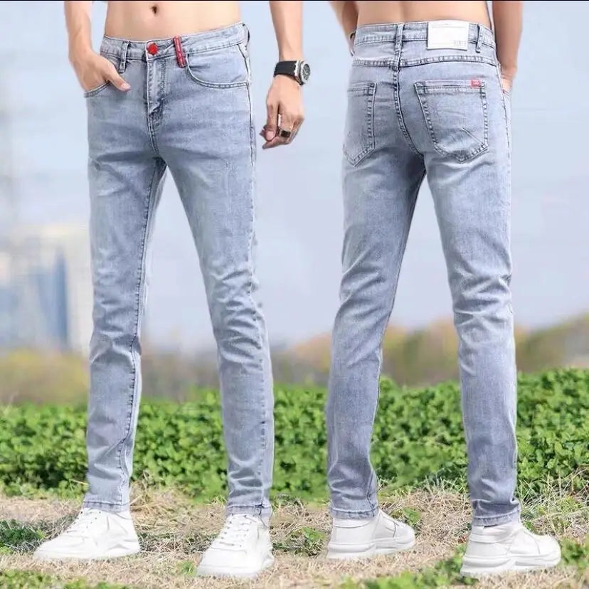 Comfortable Stylish Trendy Luxury Men's Jeans 2023 Summer Blue Cowboy Classic Jeans Casual Stretch Luxury Denim Pants for Men