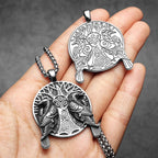 PENDRA Tree Raven Steel Necklace