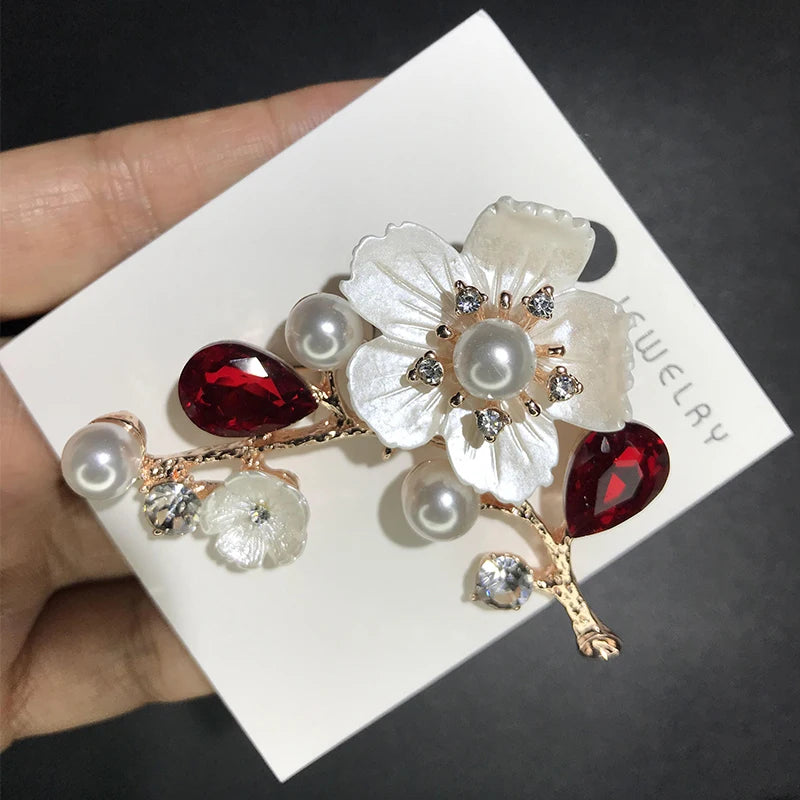 PENDRA Blossom Shell Plum Blossom Flower Brooch