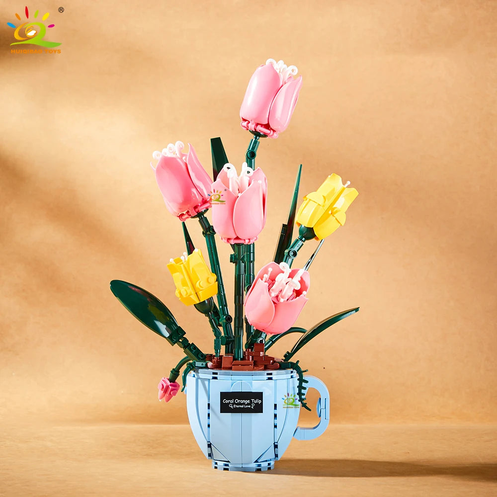 PENDRA Orchid Rose Floral Building Set