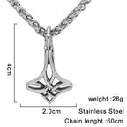 PENDRA Celtic Knot Rune Steel Necklace