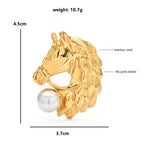 PENDRA Stainless Steel Horse Brooch