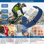 Medical Alert Bracelet for Men Women,Personalized Stainless Steel Elastic Strap Wristband,Gifts for Family Grandparents Patient