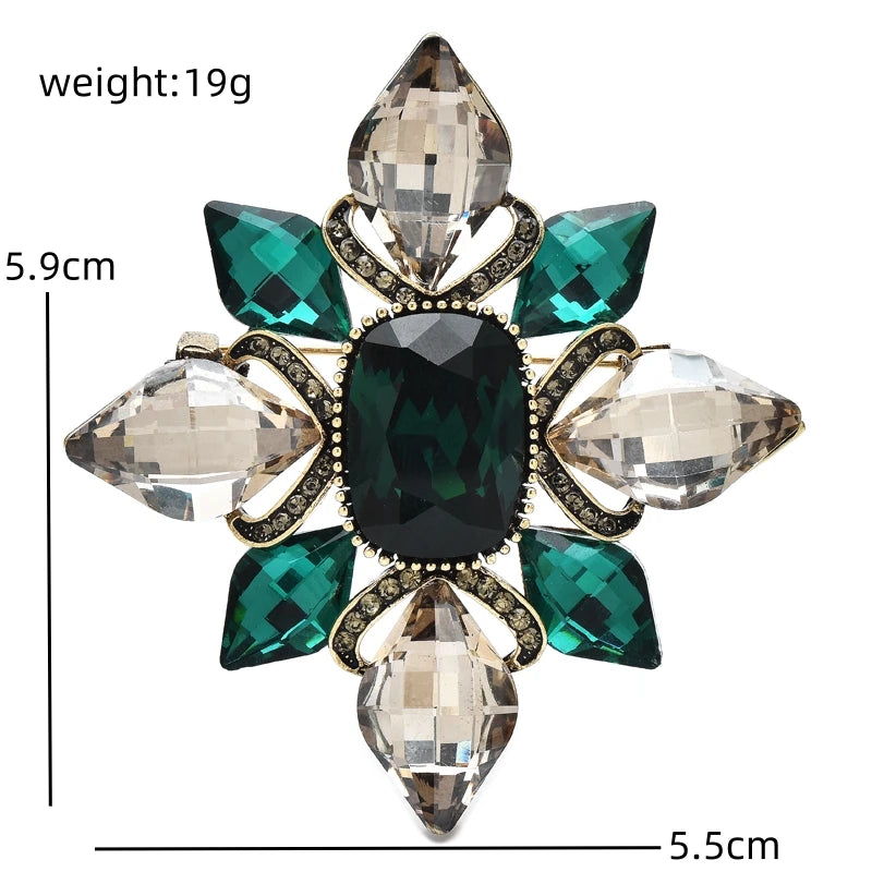 PENDRA Florielle36 Rhinestone Brooch