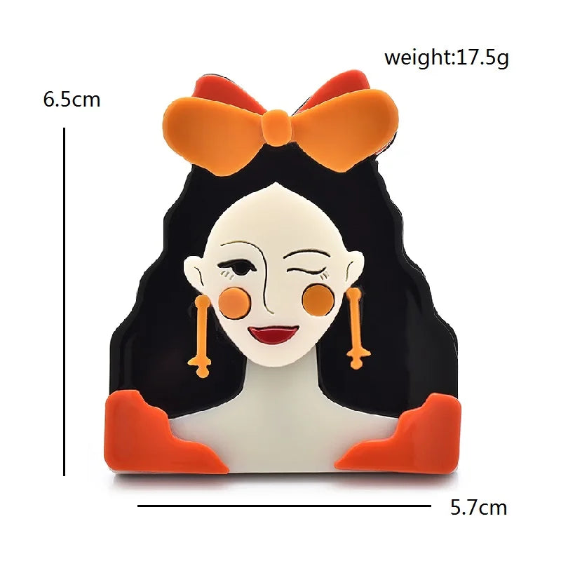 PENDRA Acrylic Beautiful Face Brooch