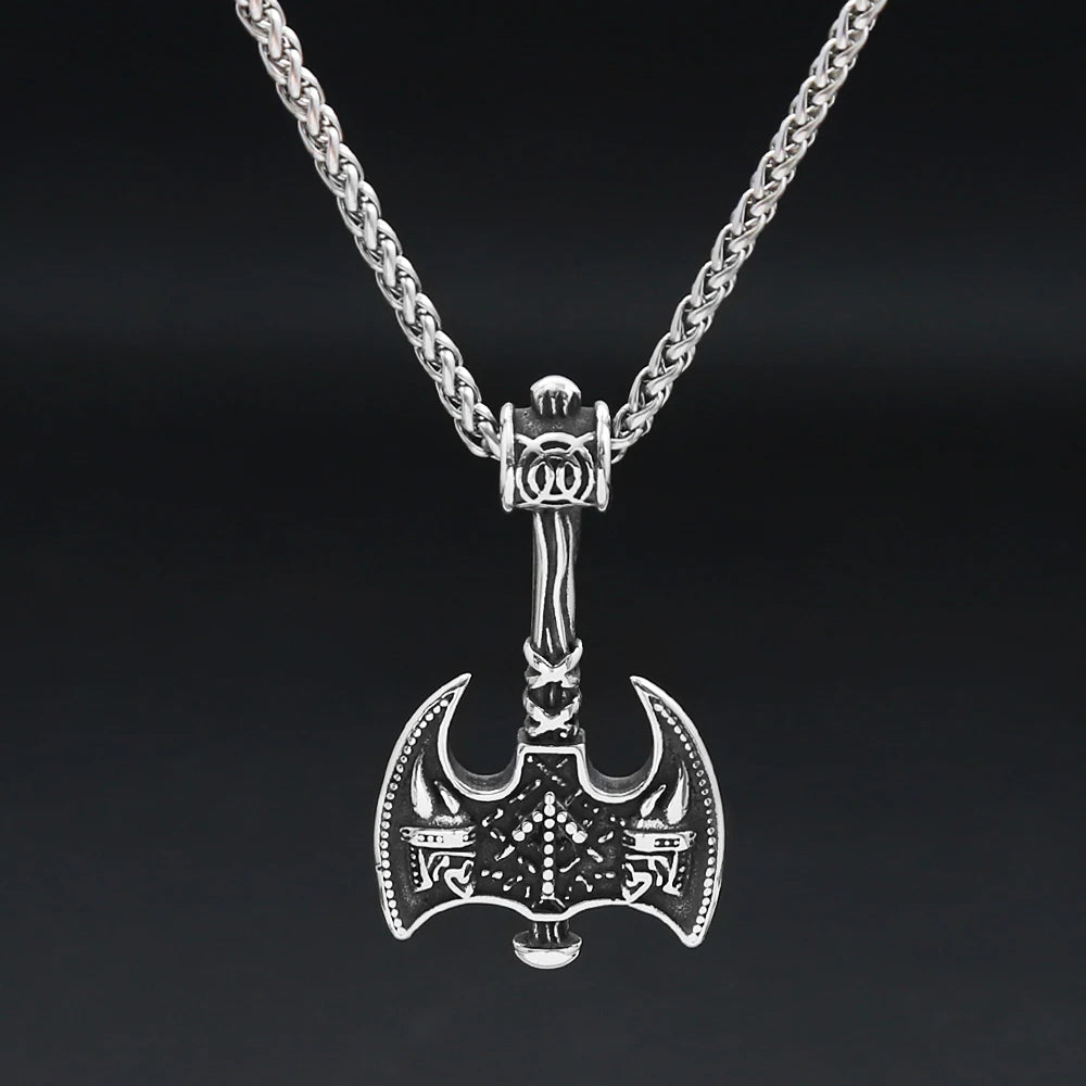 PENDRA Twinaxe Viking Double-Edged Axe Pendant