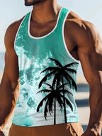 PENDRA Printed Sleeveless Palm T-Shirt