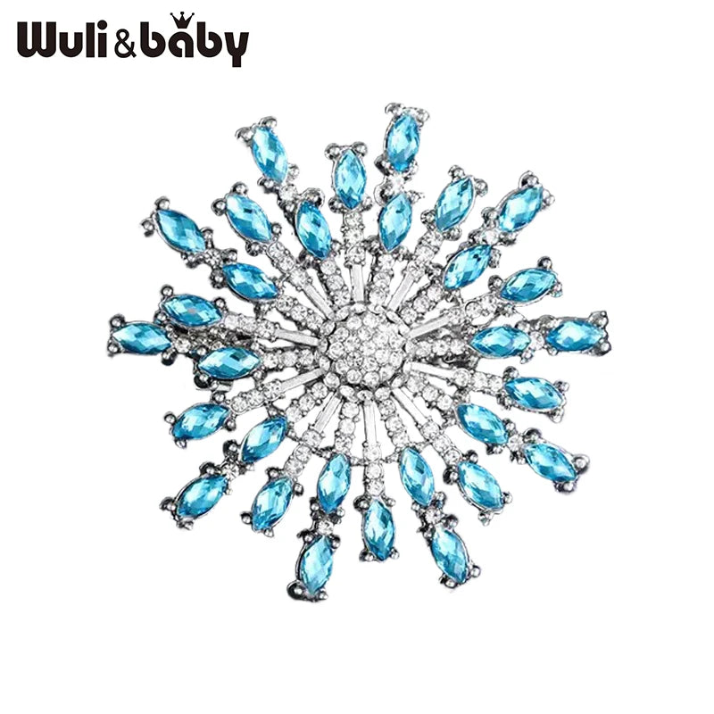 PENDRA Solara Rhinestone Round Sun Brooch