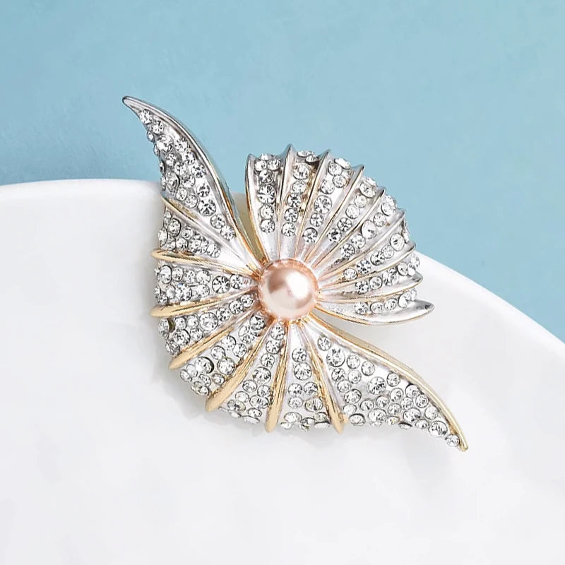 PENDRA Radiant Shell Pearl Brooch