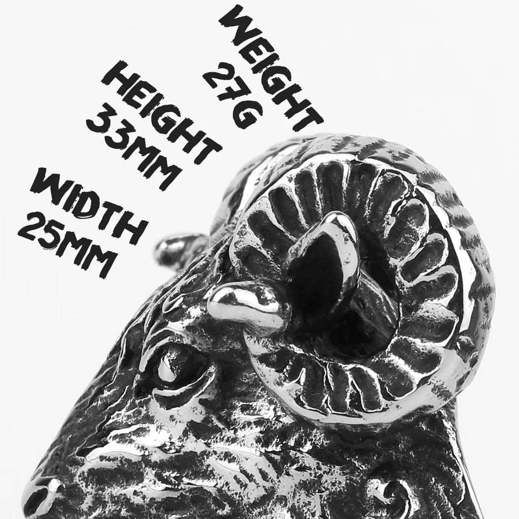 PENDRA Sheep Goat Head Steel Ring