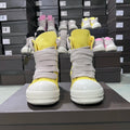 PENDRA Solar Suede Yellow Cow-Suede High-Top Zip Thick-Sole Ankle Boots