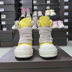 PENDRA Solar Suede Yellow Cow-Suede High-Top Zip Thick-Sole Ankle Boots