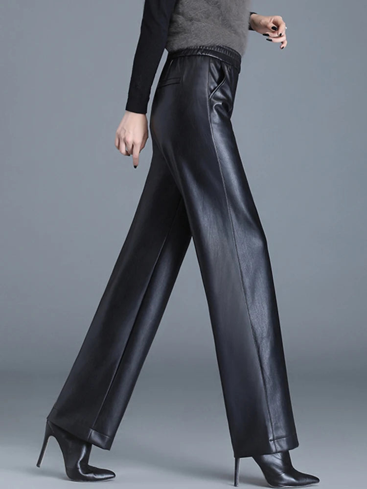 PENDRA Noir Flare High Waist Floor Length Pants