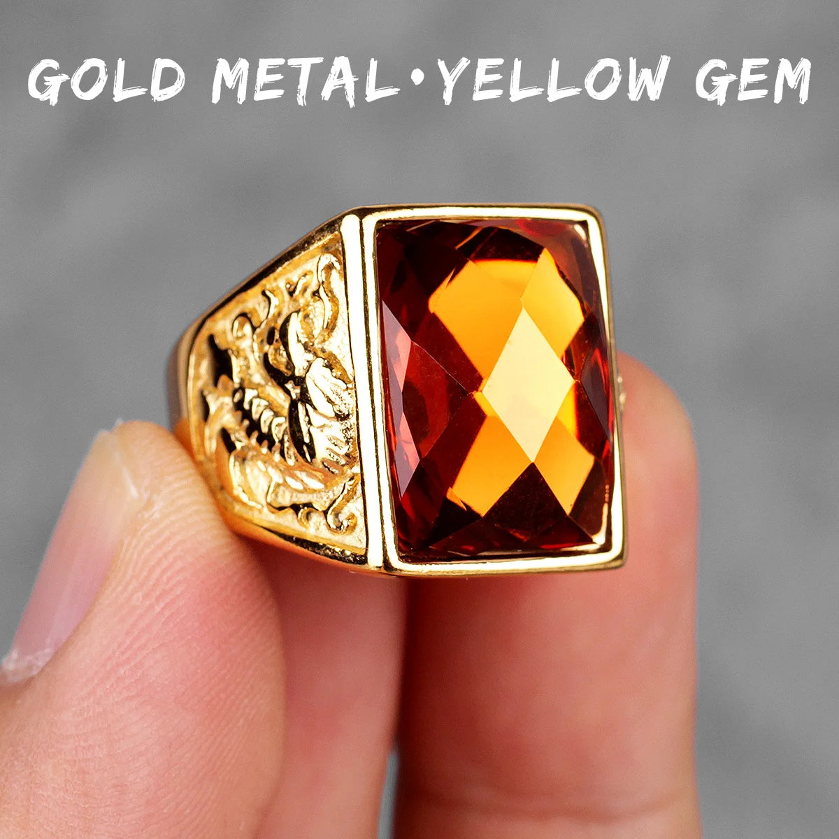 PENDRA Rhinestone Dragon Phoenix Steel Ring