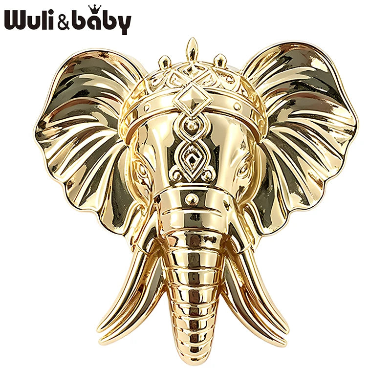 PENDRA Majestic Elephant Enamel Brooch