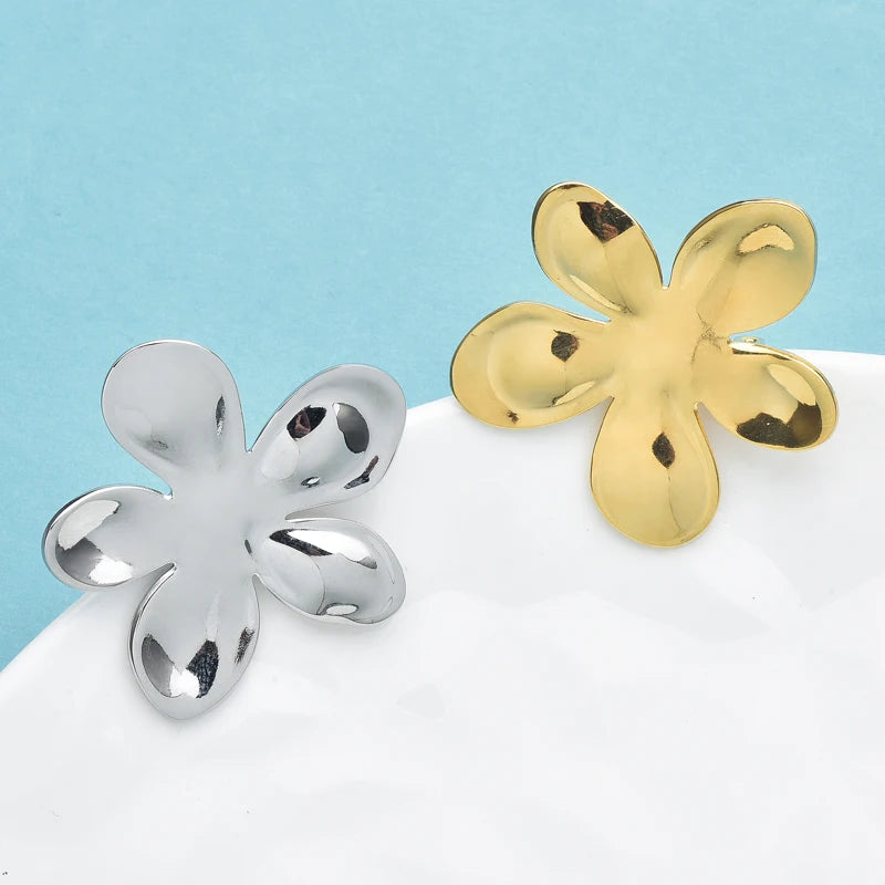 PENDRA Steelbloom 2-Color Stainless Steel Flower Brooch