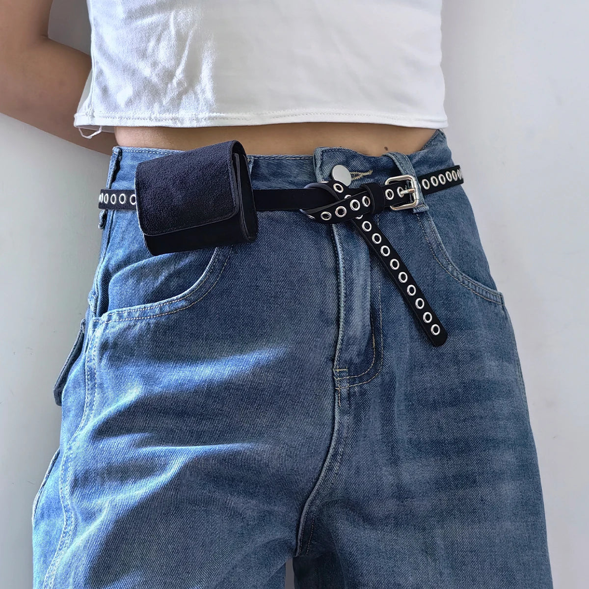 Suede Leather Chain Waist Bag Shoulder Strap WOMEN'S Belt Bag Waist Wallet Fashion Waist Bag Detachable Play Waist Belt