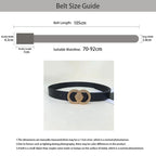 PENDRA Aureine Leather Gold Double-Ring Buckle Minimal Belt